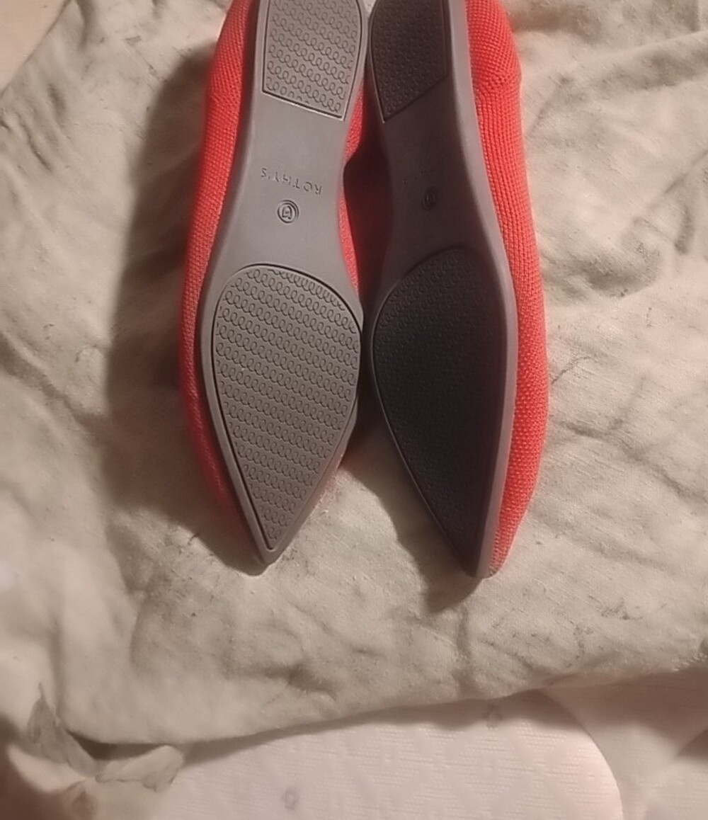 Rothy's Bright Red The Pointe Knit Flats Sz 9 - Picture 4 of 4